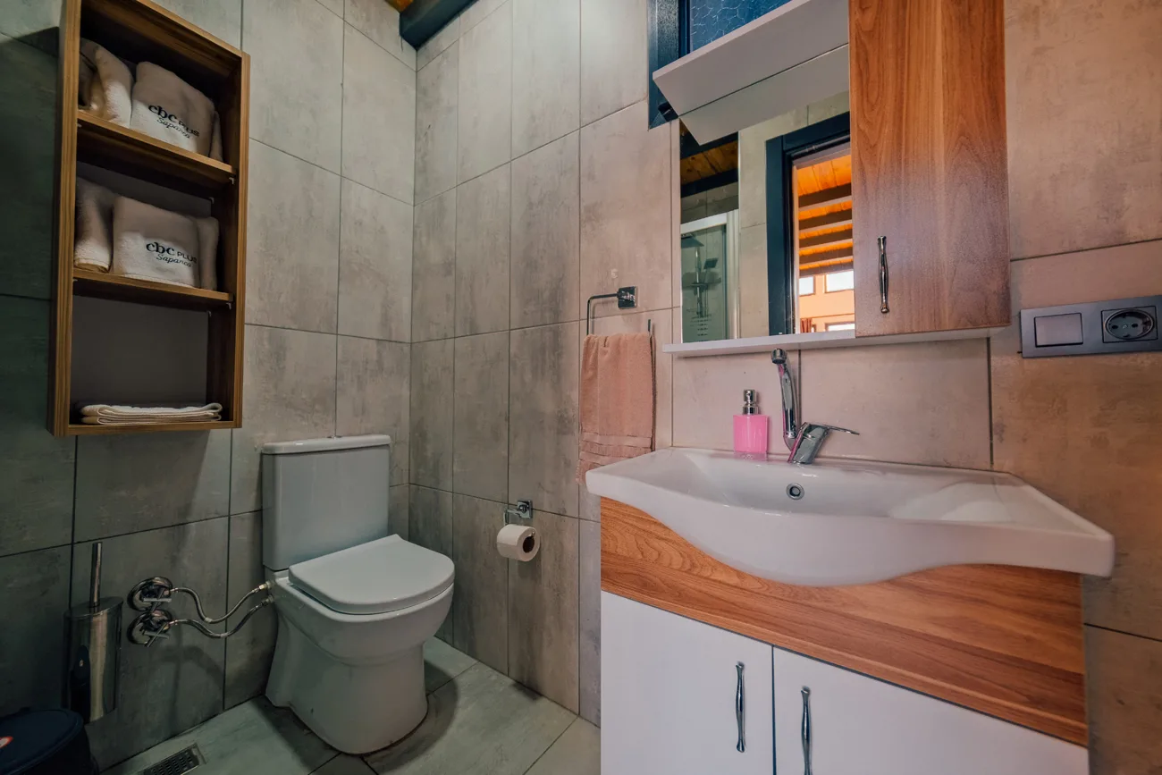 Sapanca Cbc Plus Bungalov'un modern banyo görüntüsü